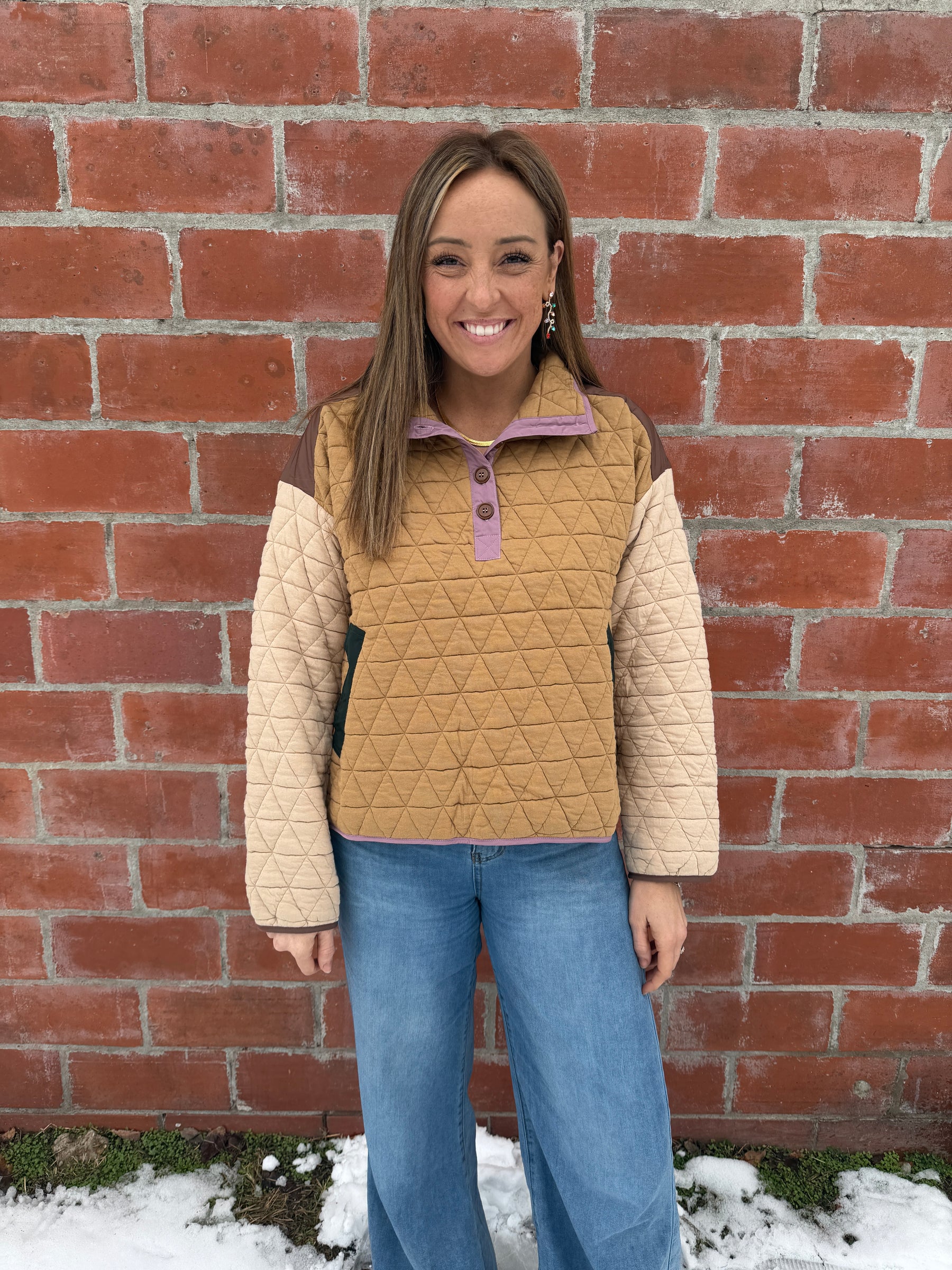 Earth Tones Quilted Sweatshirt