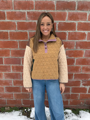 Earth Tones Quilted Sweatshirt
