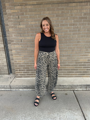 Leopard Barrel Jeans