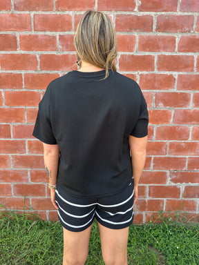 Rosie Shorts - Black Stripe