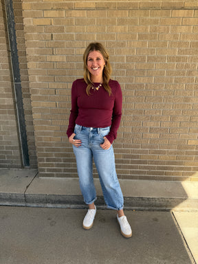 Stacy Top - Deep Maroon