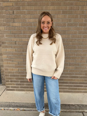 Oversized Crew Sweater - Cream