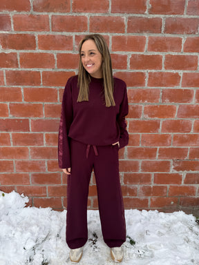 A Touch of Satin Top - Dark Cherry