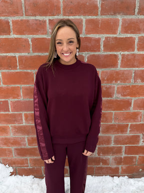 A Touch of Satin Top - Dark Cherry