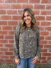 Olive Floral Blouse