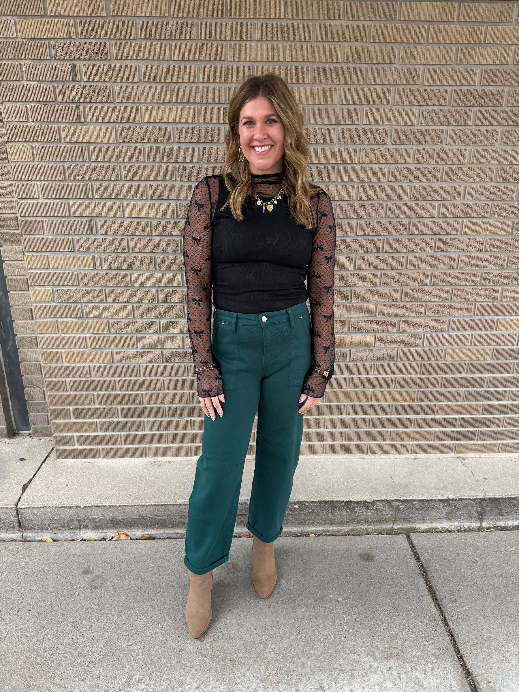 Black Bows Lace Layering Top