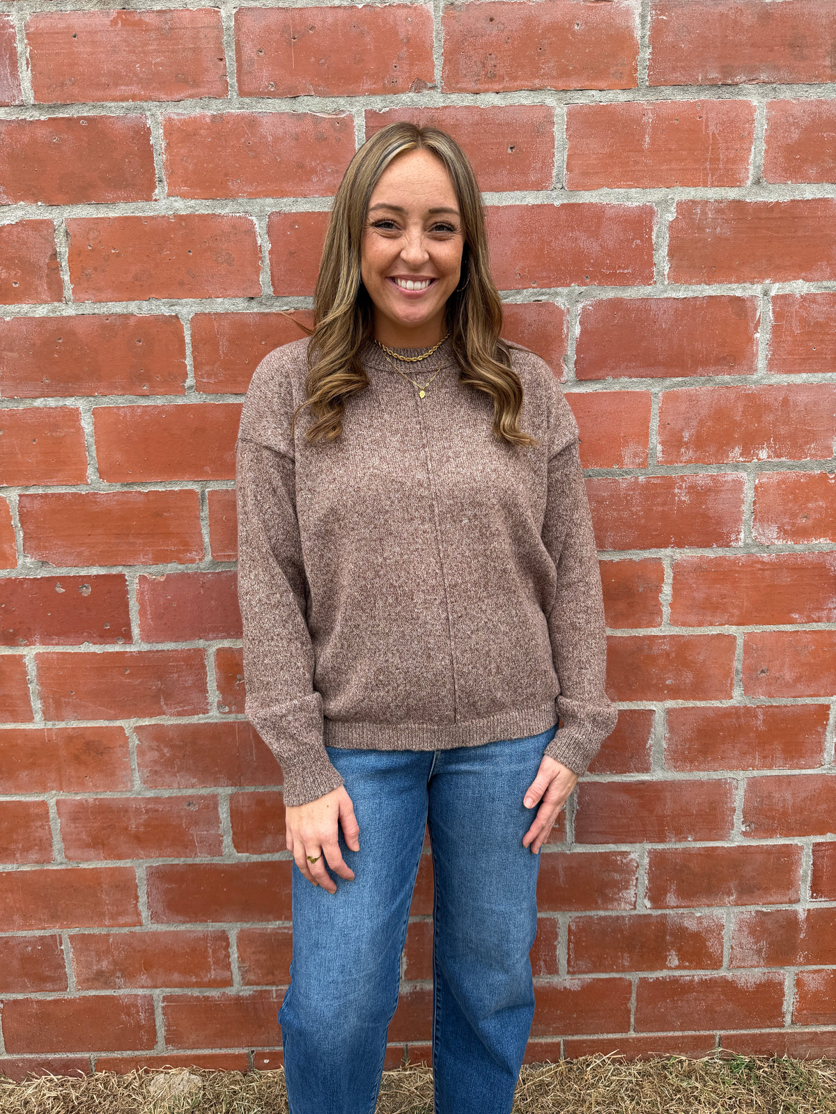 Lightweight Knit Sweater - Chestnut