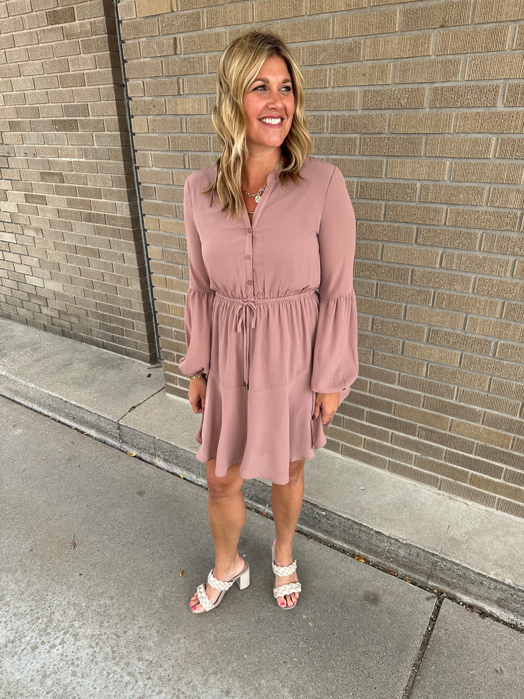 Sweetest Mini Dress - Mauve