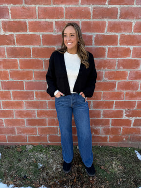 Black Crop Cardigan