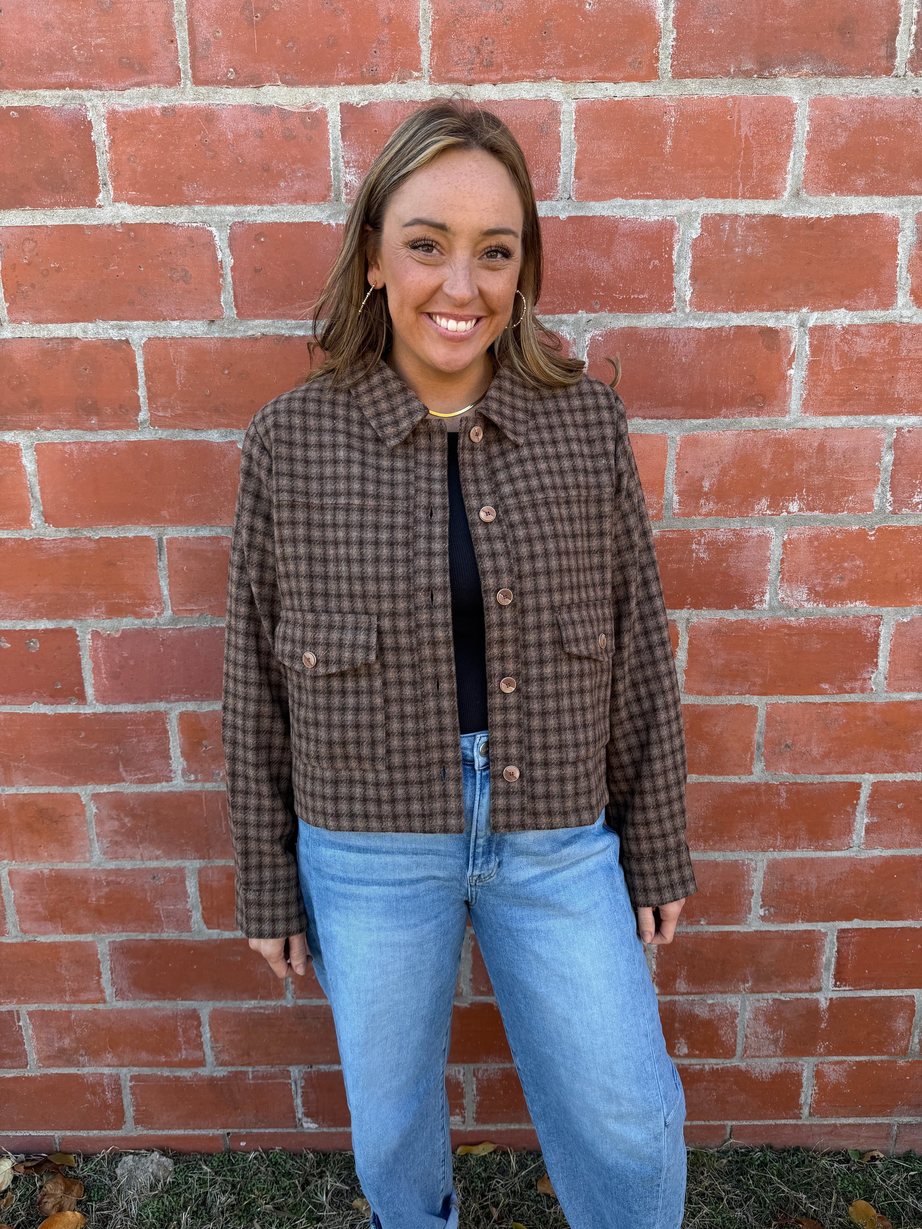 Plaid Crop Jacket
