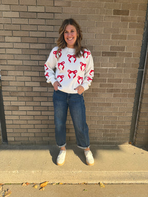 Red Bows For Days Sweater