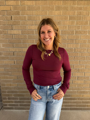 Stacy Top - Deep Maroon