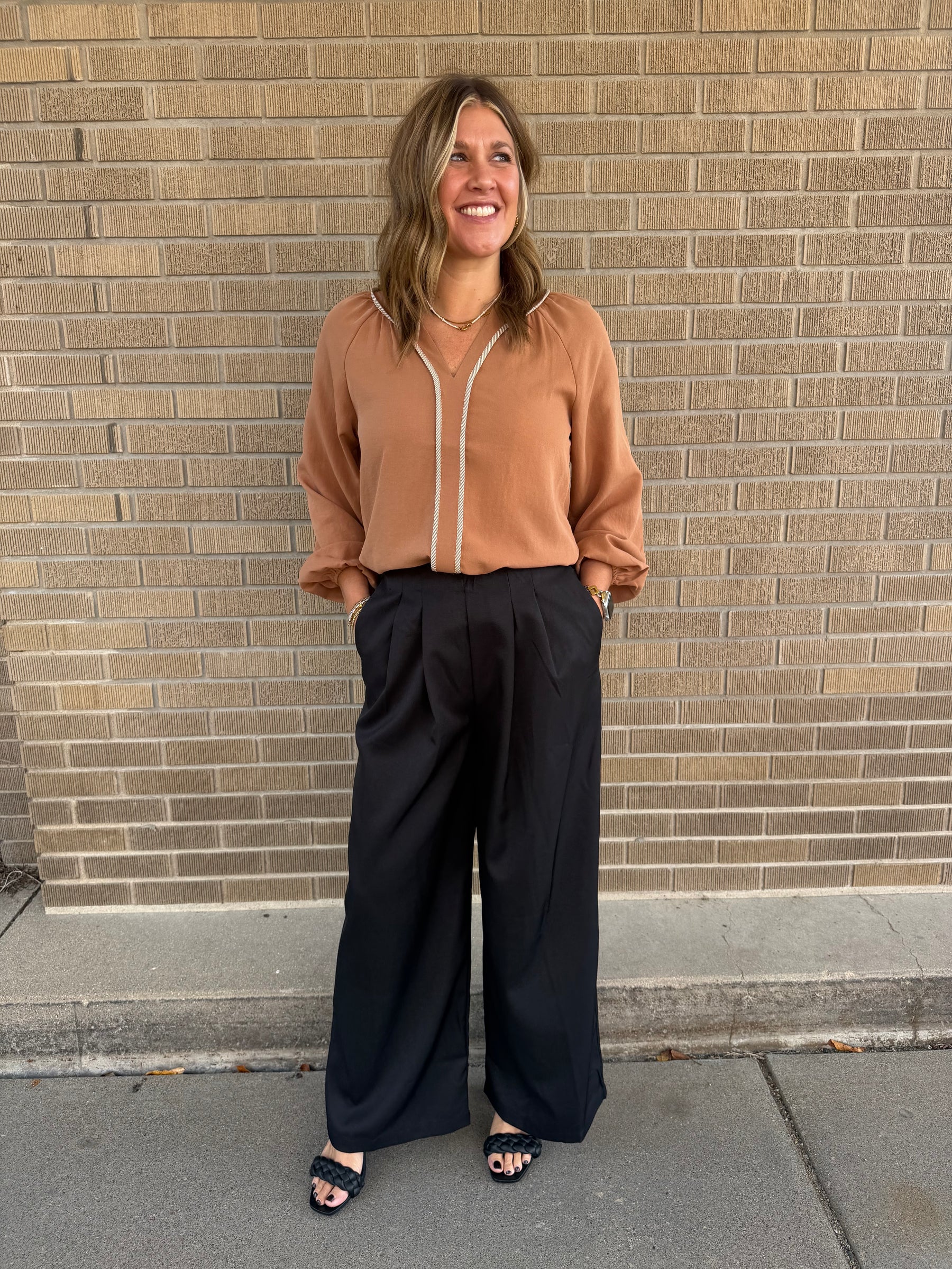 Caramel Satin Blouse