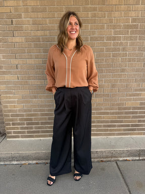 Caramel Satin Blouse