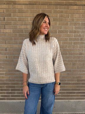 Cable Knit Short Sleeve Sweater