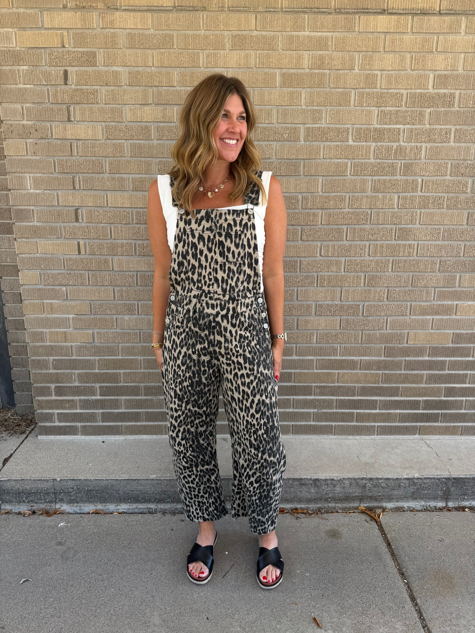 Leopard Barrel Overalls