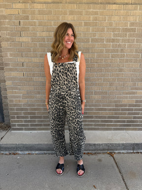 Leopard Barrel Overalls