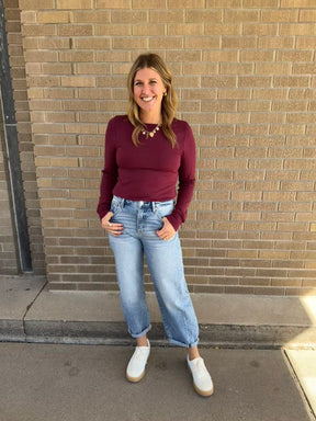 Stacy Top - Deep Maroon