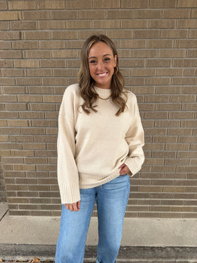 Oversized Crew Sweater - Cream