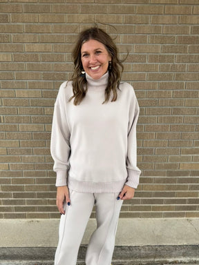 Modal Straight Leg Pants - Mocha Cream