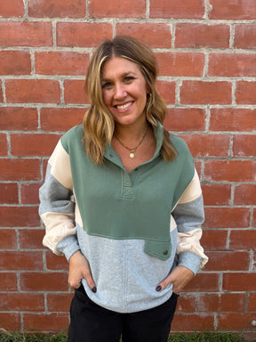 Sage Colorblock Pullover