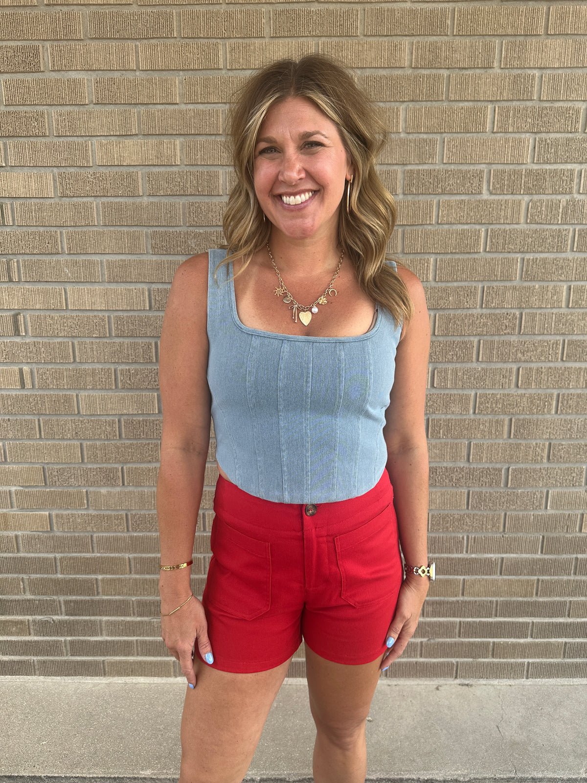 Red Hot Denim Shorts