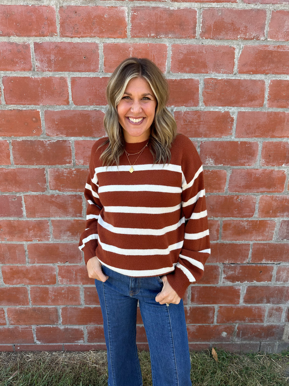 Cognac Stripe Sweater