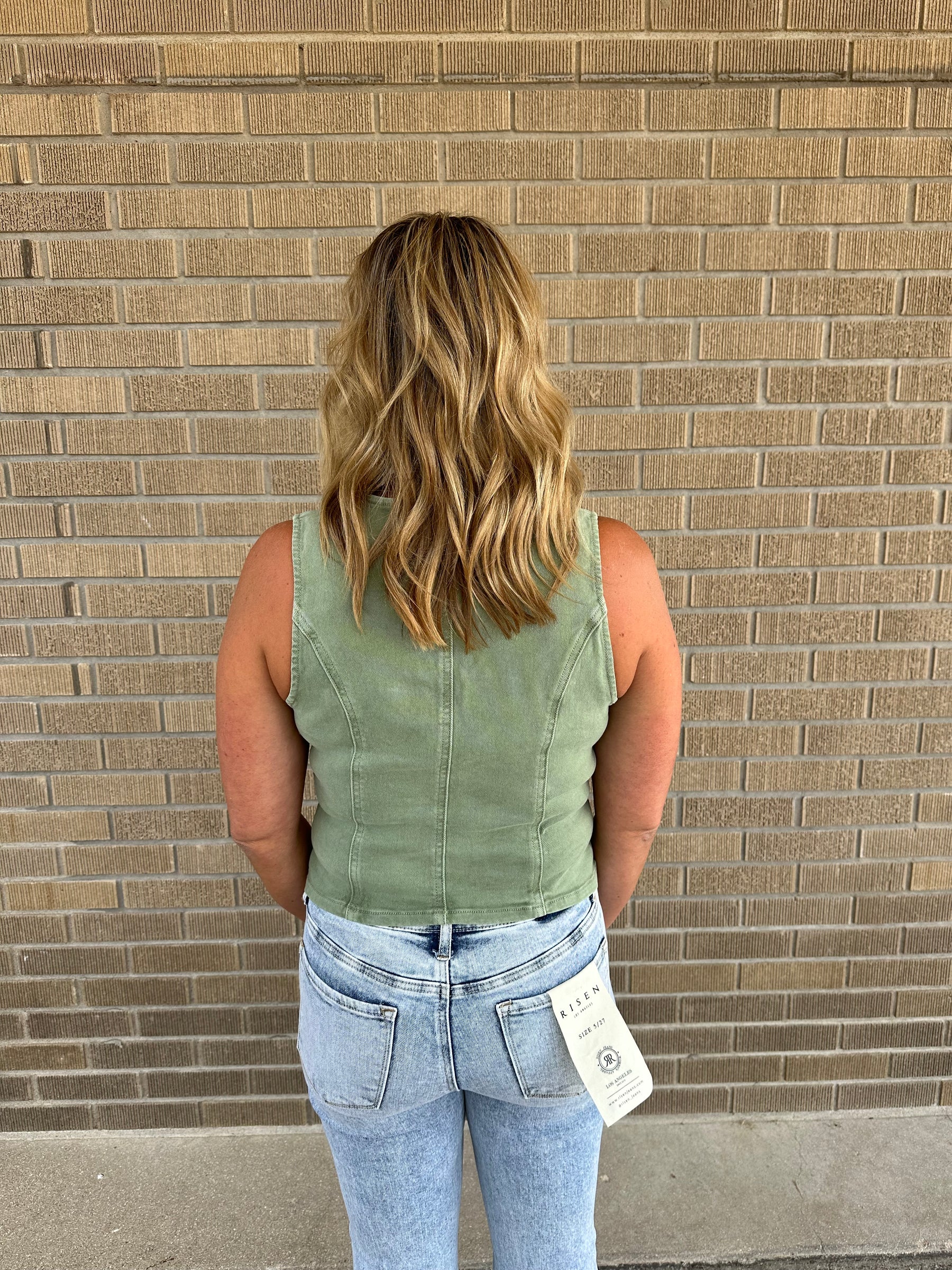 Olive Denim Vest