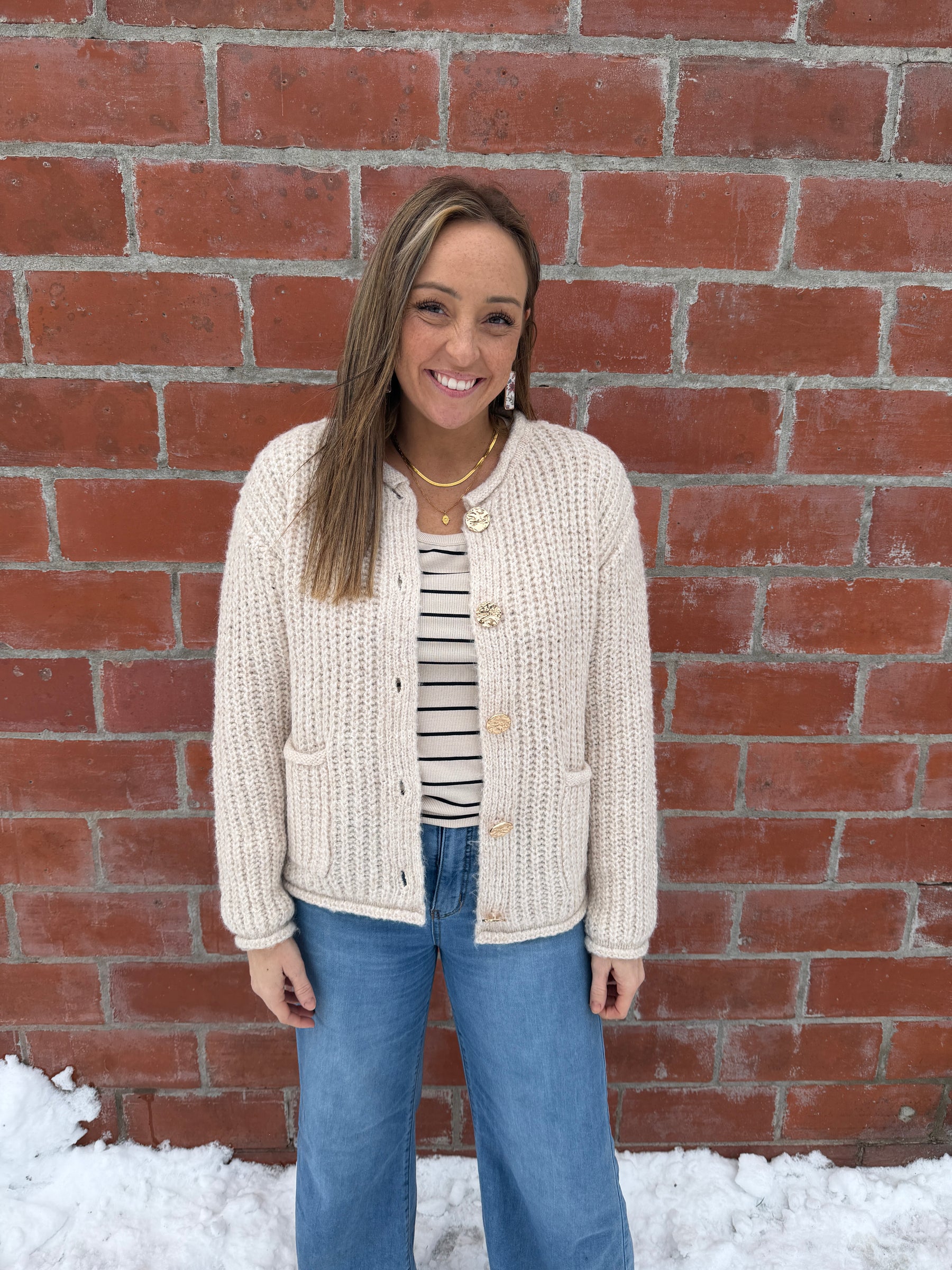 Showstopper Gold Button Cardigan