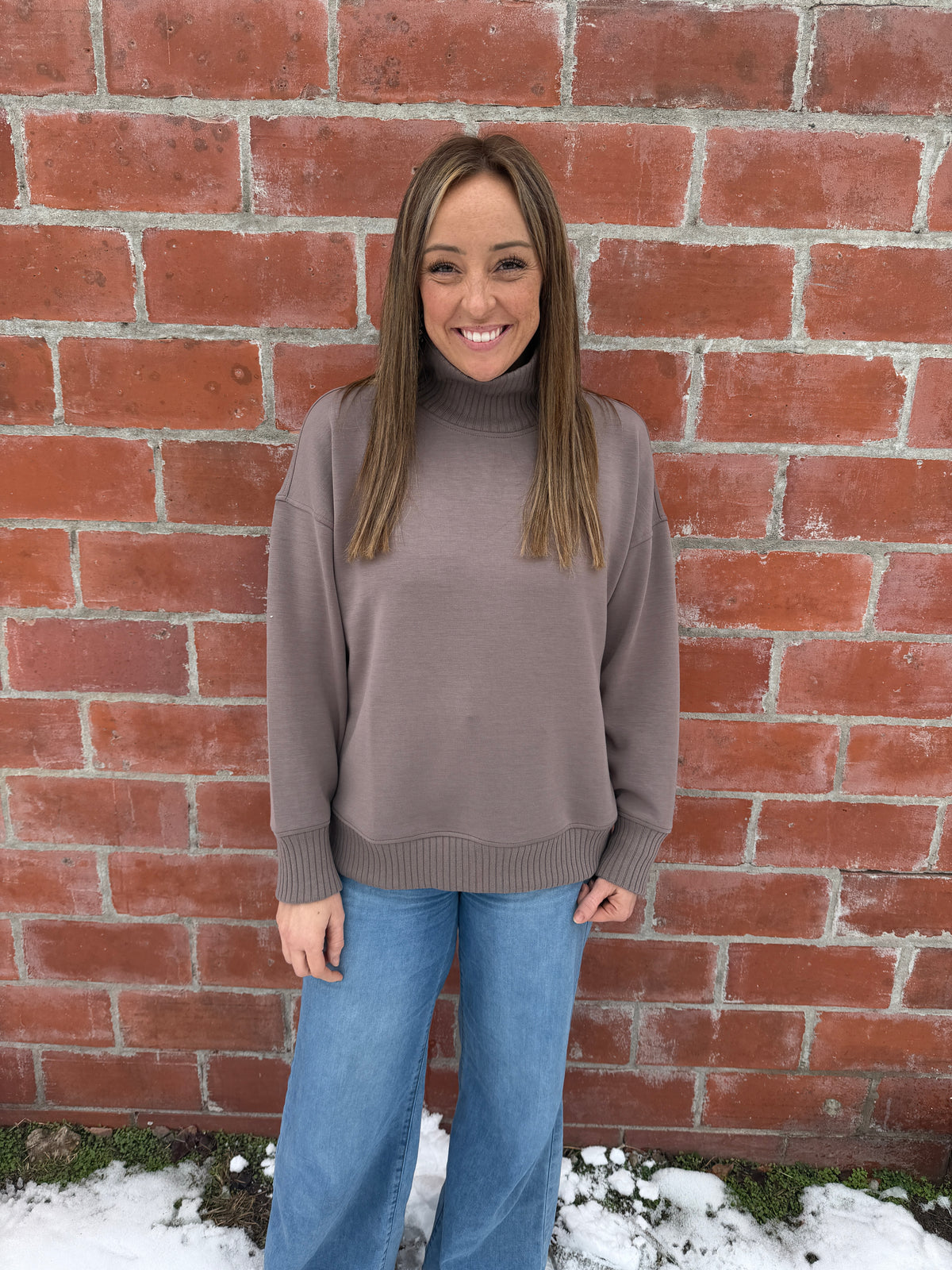 Mock Modal Pullover - Mocha