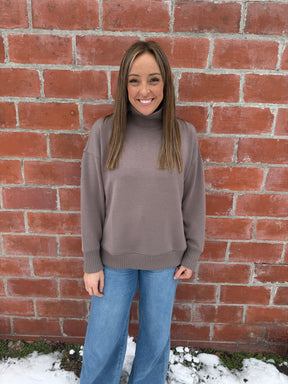Mock Modal Pullover - Mocha