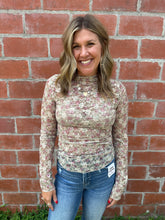 Beige Floral Lace Layering Top