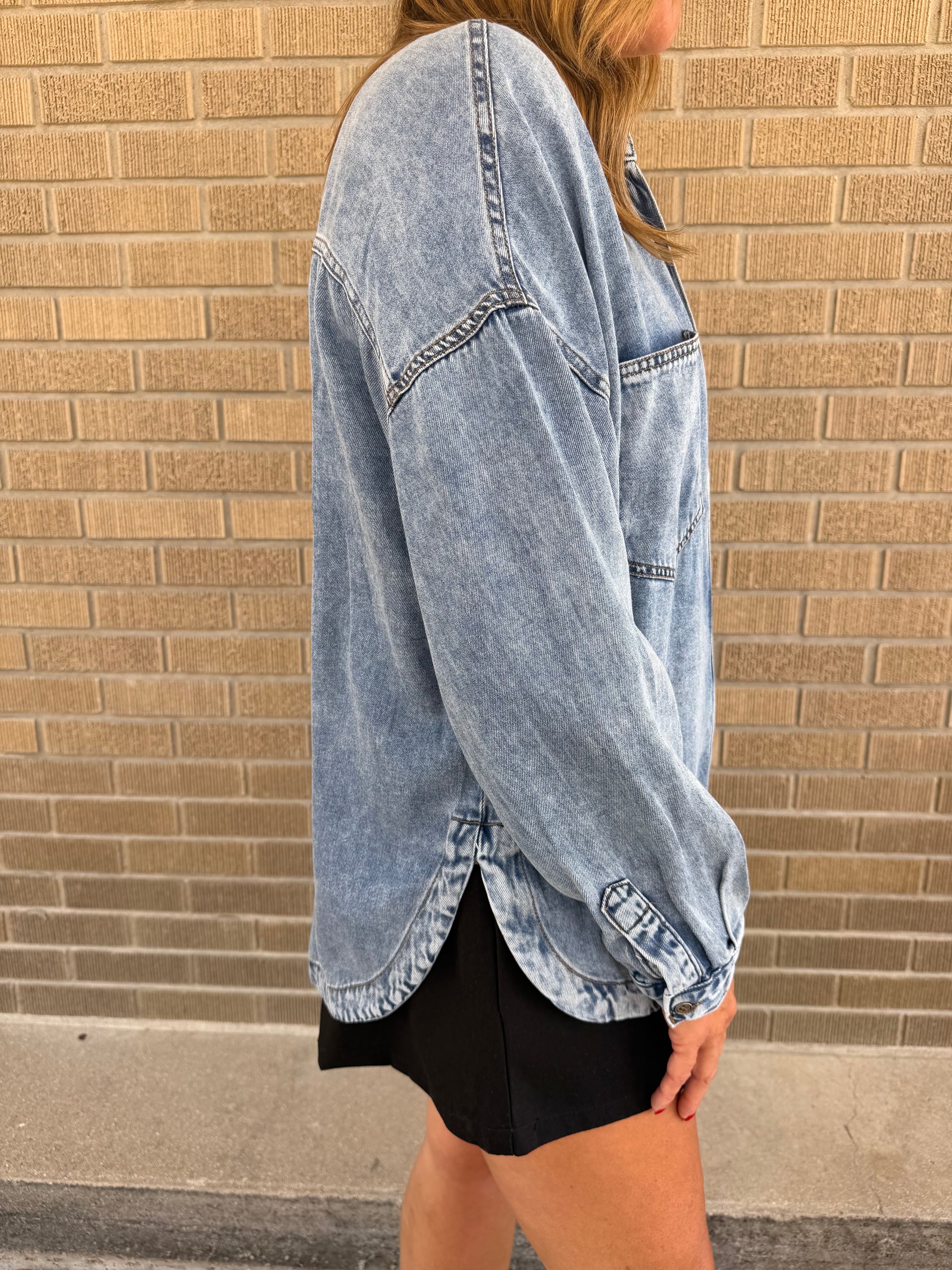 Washed Denim Shacket