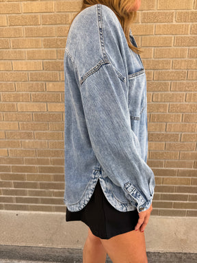 Washed Denim Shacket