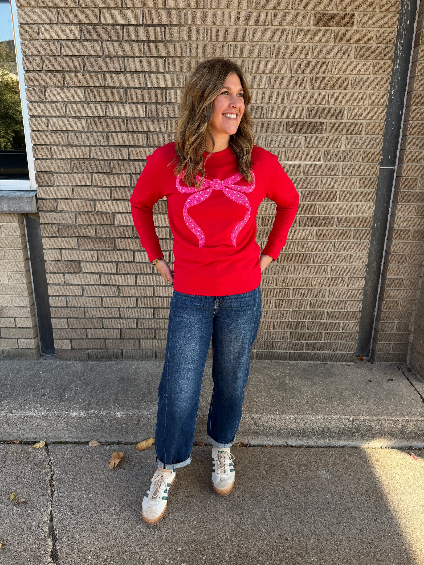 Pearls and Bow Sweatshirt
