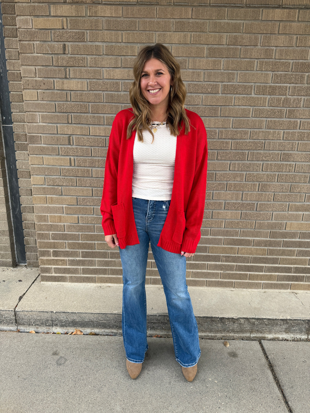 Classic Cardigan - Red