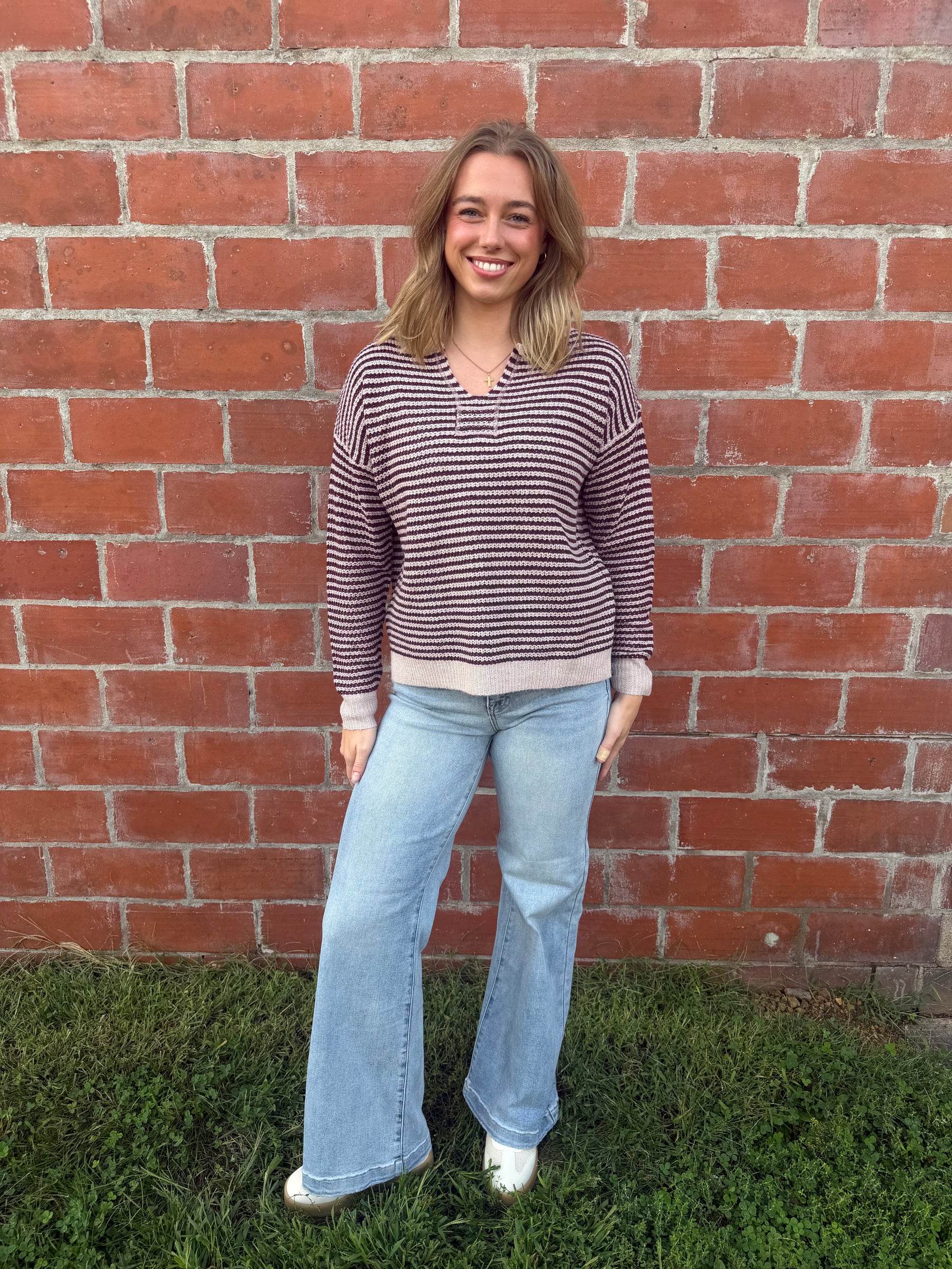Mulberry and Cream Sweater