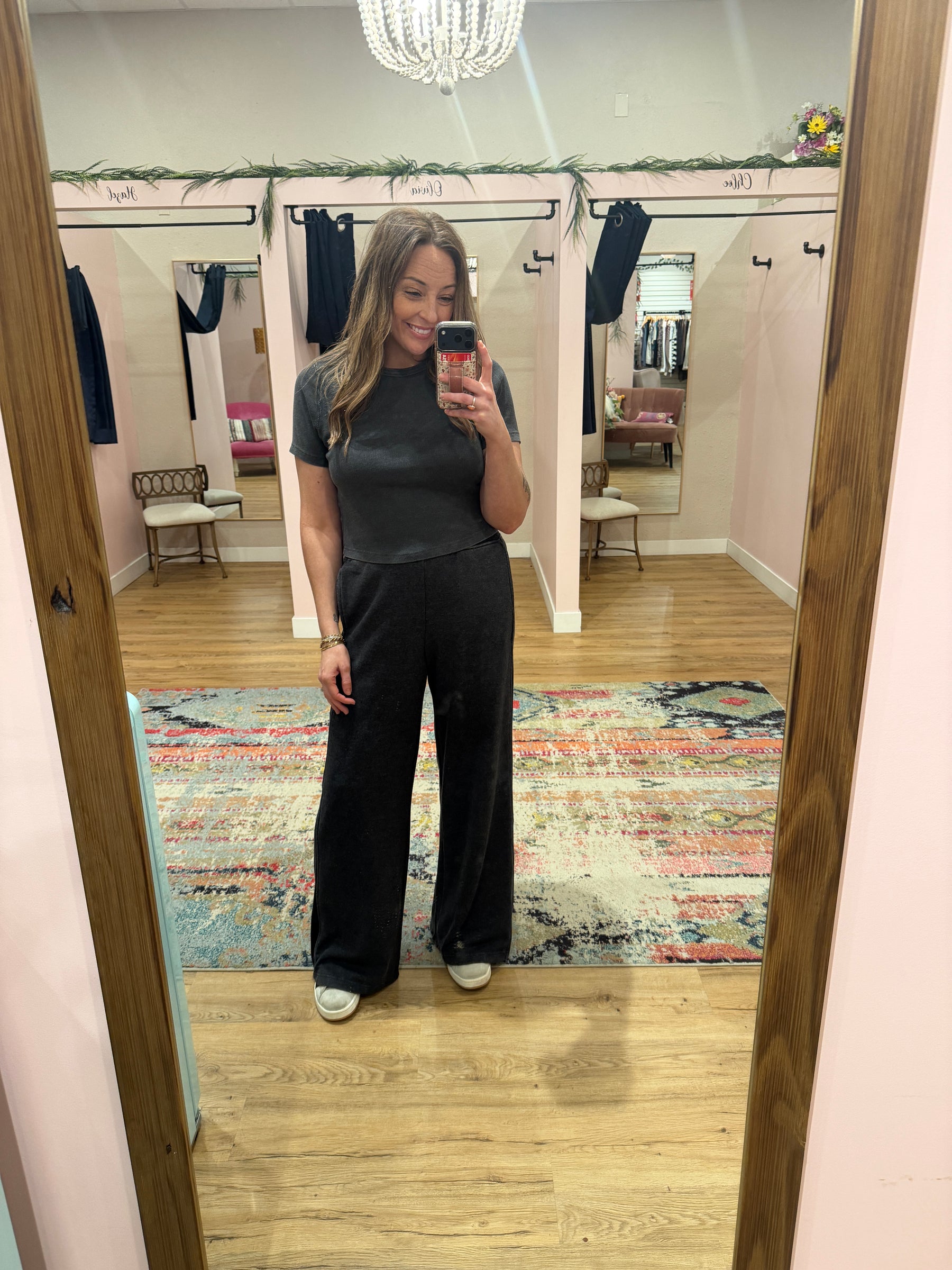 On The Go Wide Leg Pants - Black