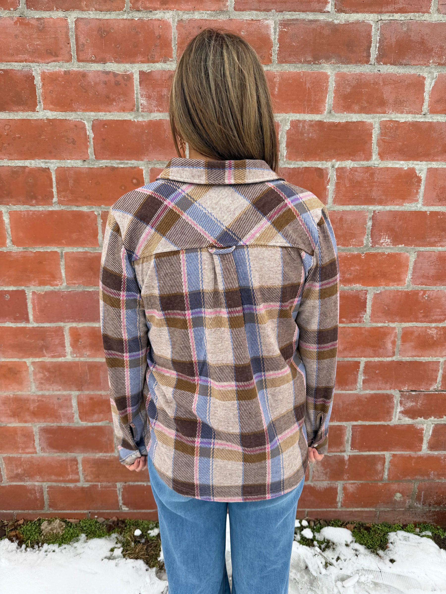 Cassian Top - Sand Brown Plaid