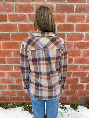 Cassian Top - Sand Brown Plaid