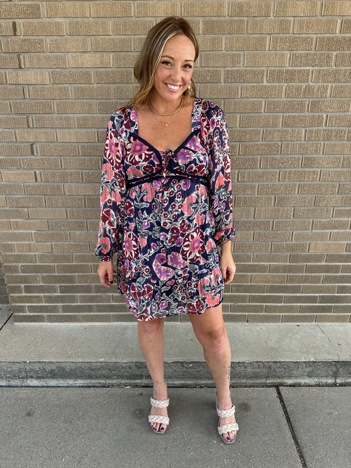 Navy Floral Dress