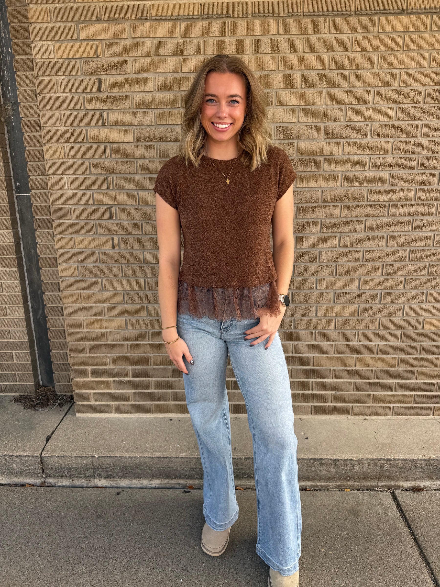 Lace Mocha Top