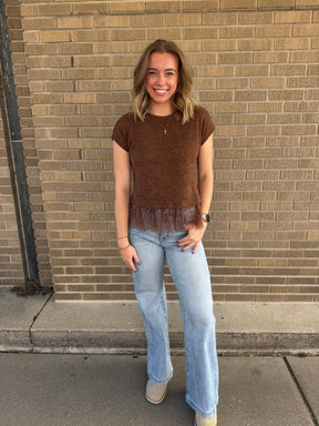 Lace Mocha Top