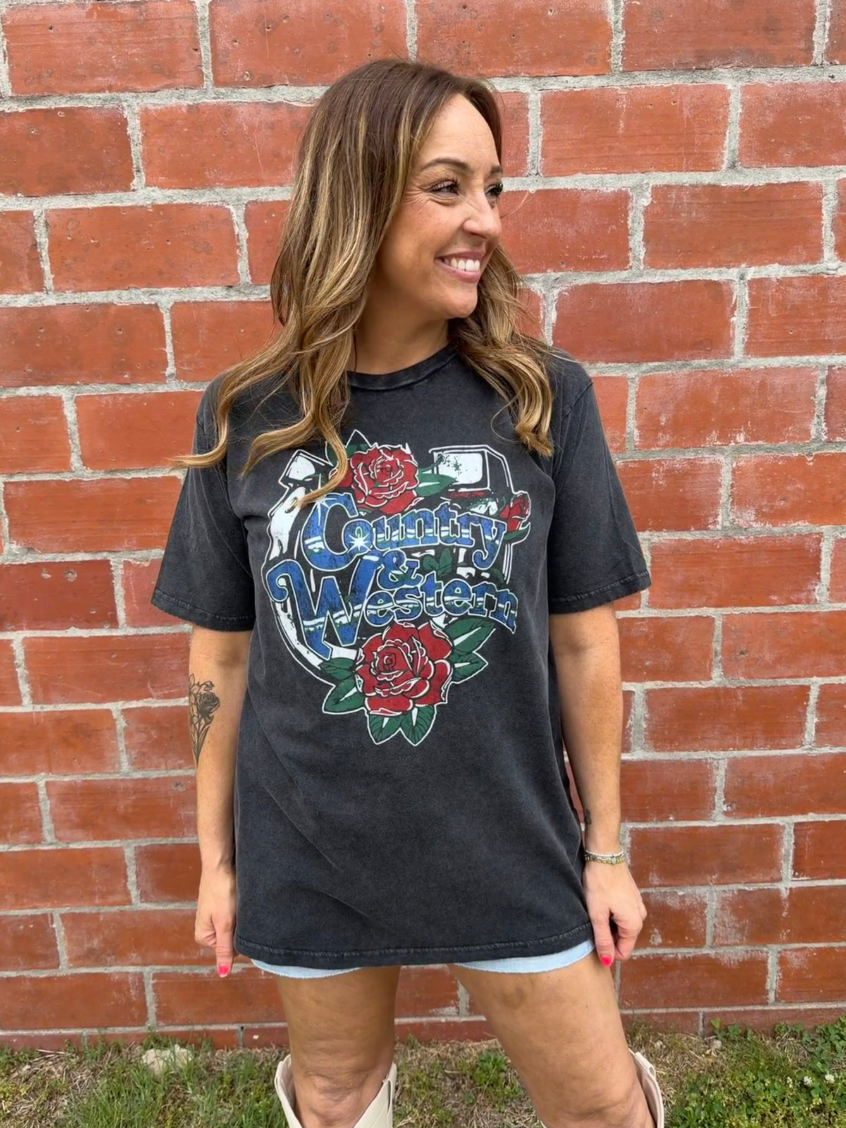 Country Western Oversized Graphic Tee