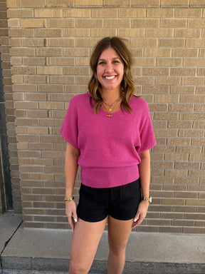 Magenta Sweater Top