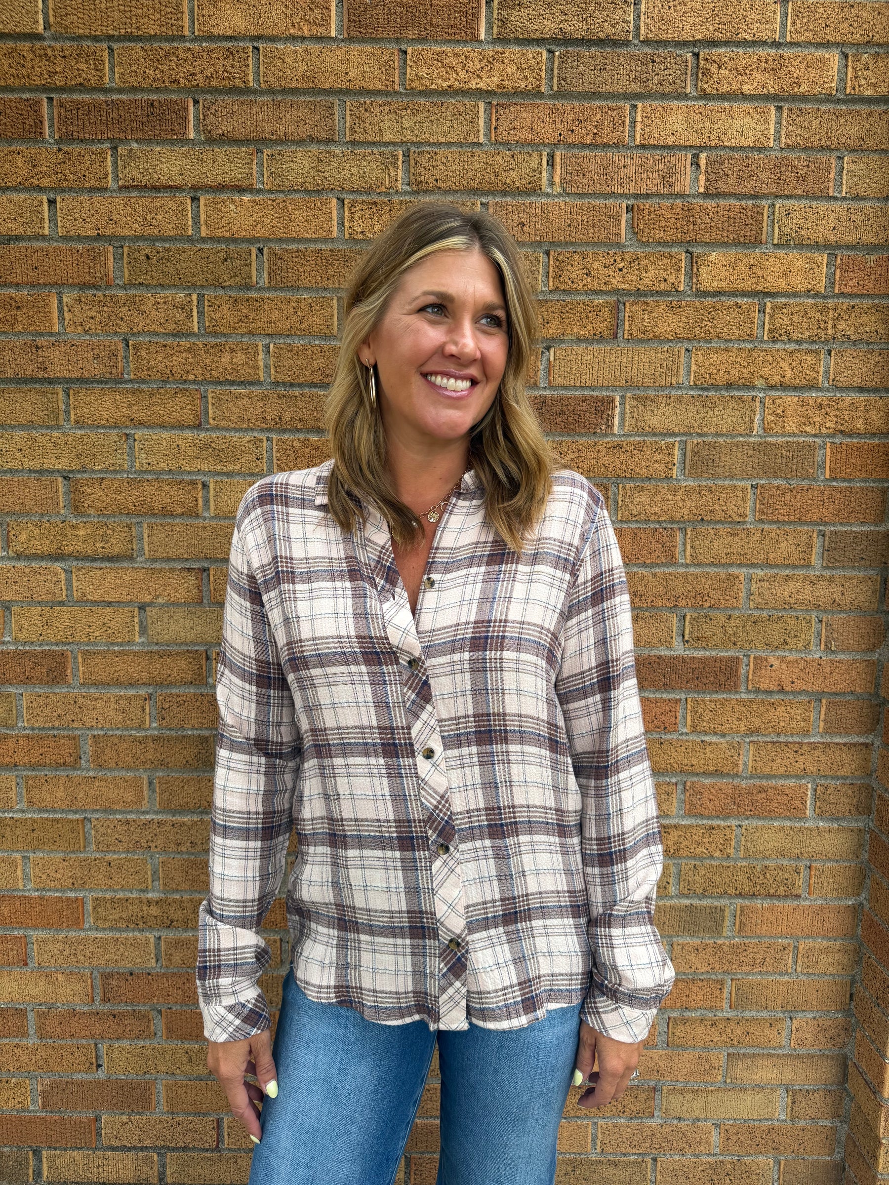 Daphne Shirt - Mauve Rose plaid