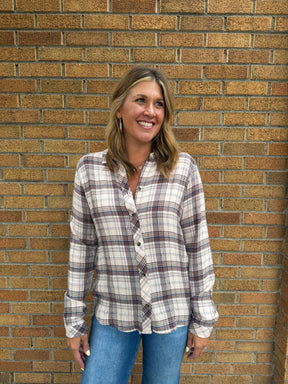 Daphne Shirt - Mauve Rose plaid