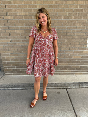 Rust Floral Dress