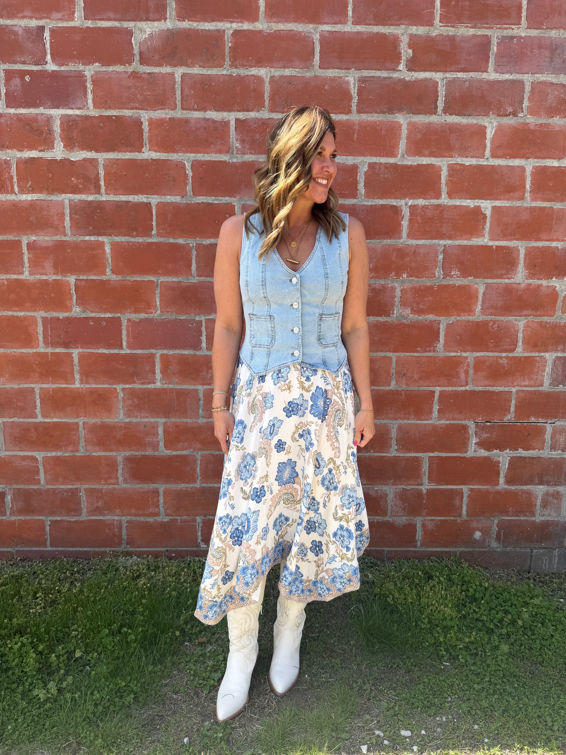 Light Wash Denim Vest
