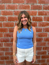 Edlin Embroidered Blue Star Tank